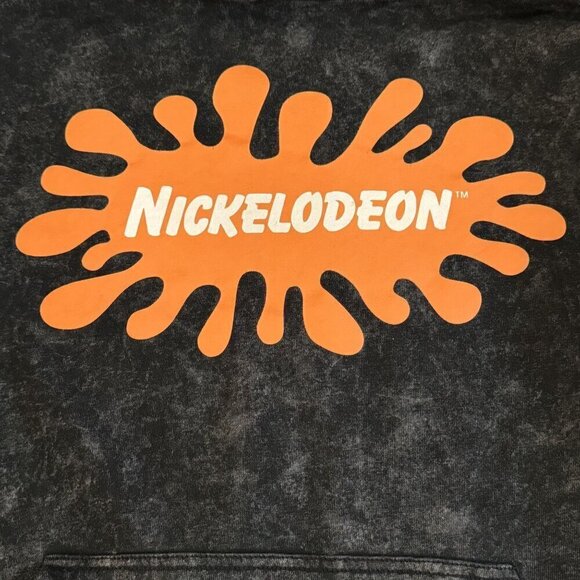 Nickelodeon Logo Retro 90's Style  Black Hoodie Graphic Print Women Size S - Picture 9 of 14